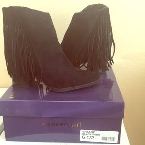 Madden girl fringed booties.